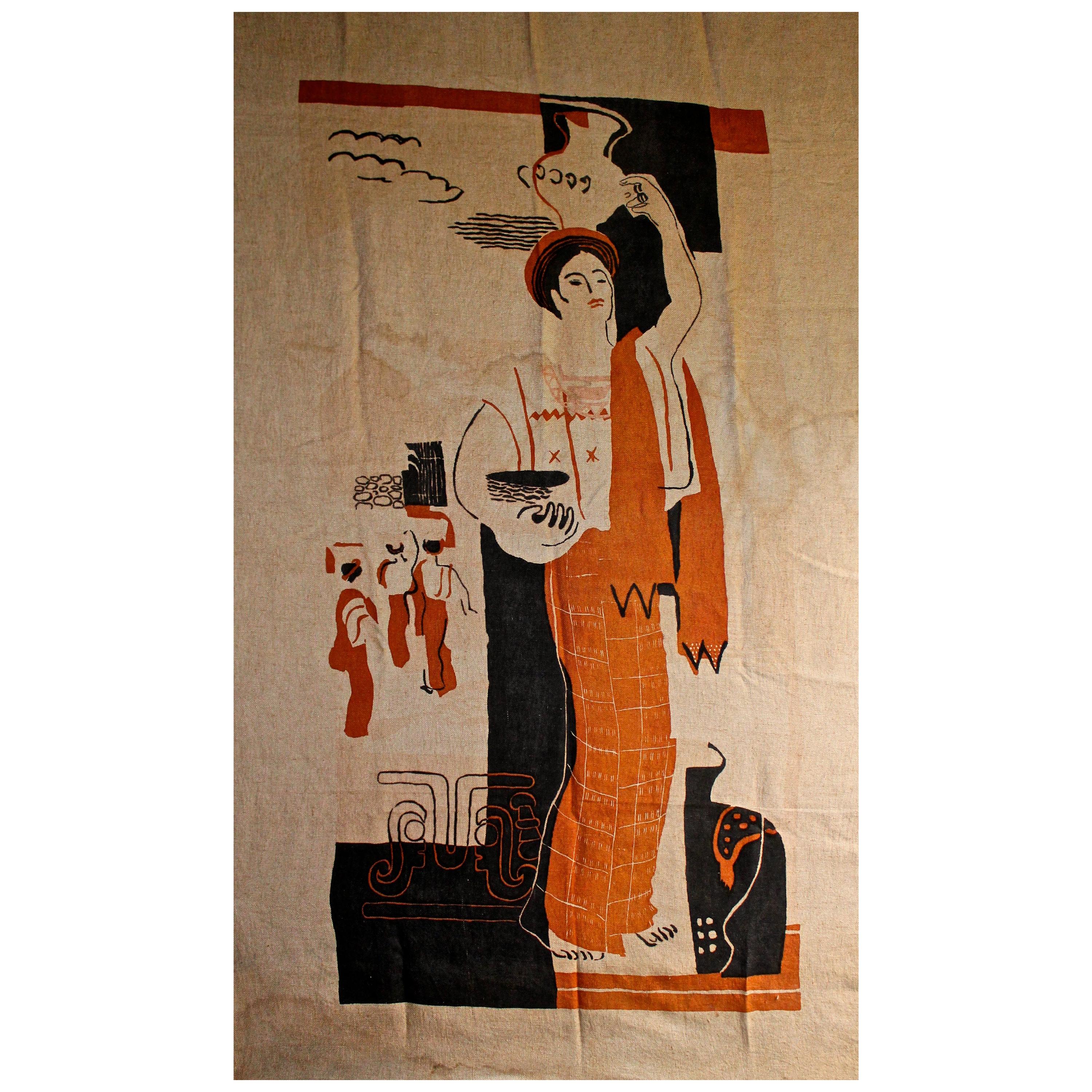 Ruth Reeves Wall Hanging, circa 1930 American Modernist For Sale