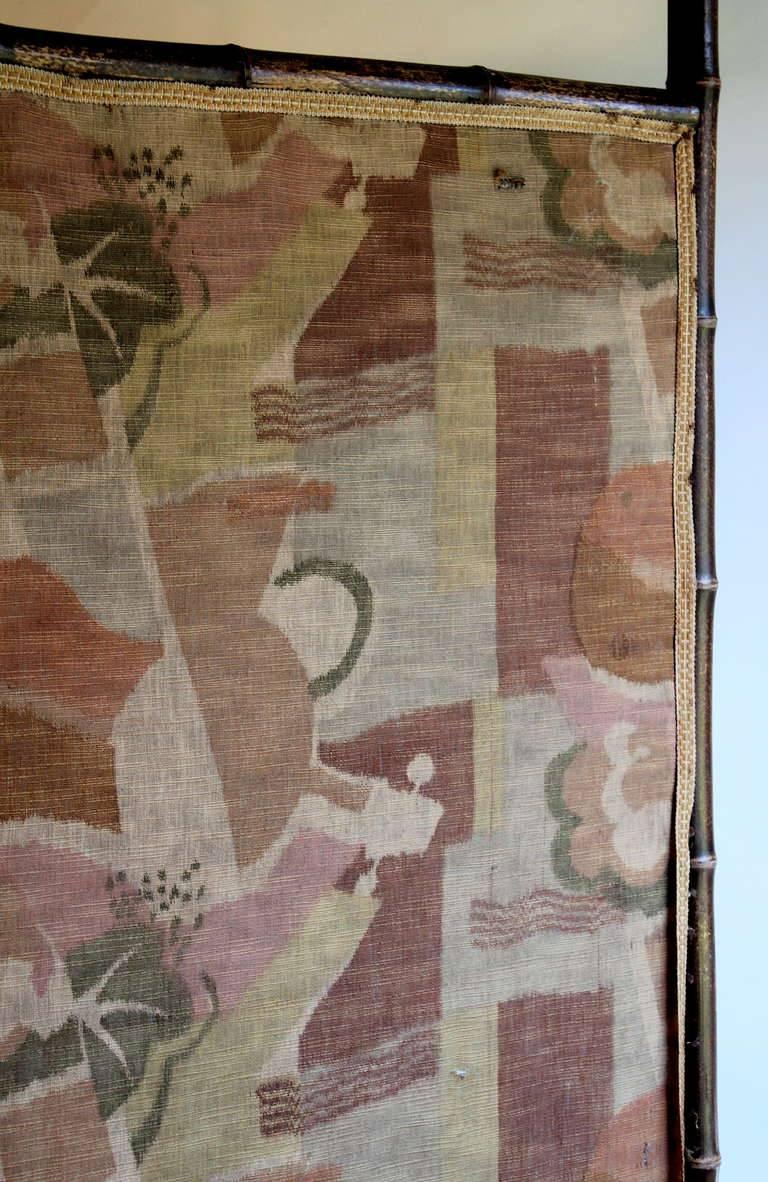 Early 20th Century Ruth Reeves (attributed) Fabric American Deco Period Screen For Sale