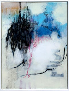 Distant Shores by Ruth Schleeh- Blue minimal abstract, contemporary painting