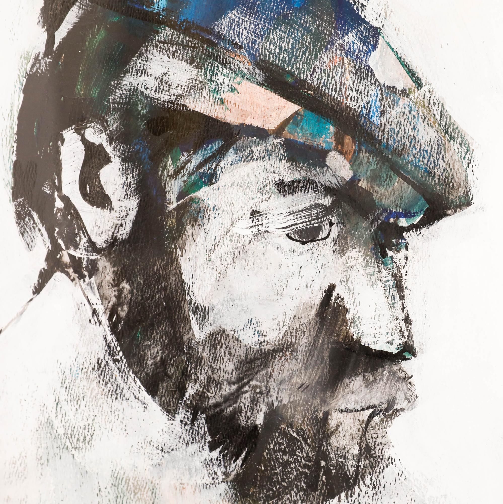 Ruth Schloss (1922-2013) - Técnica mixta contemporánea, Hombre con gorra en venta 3