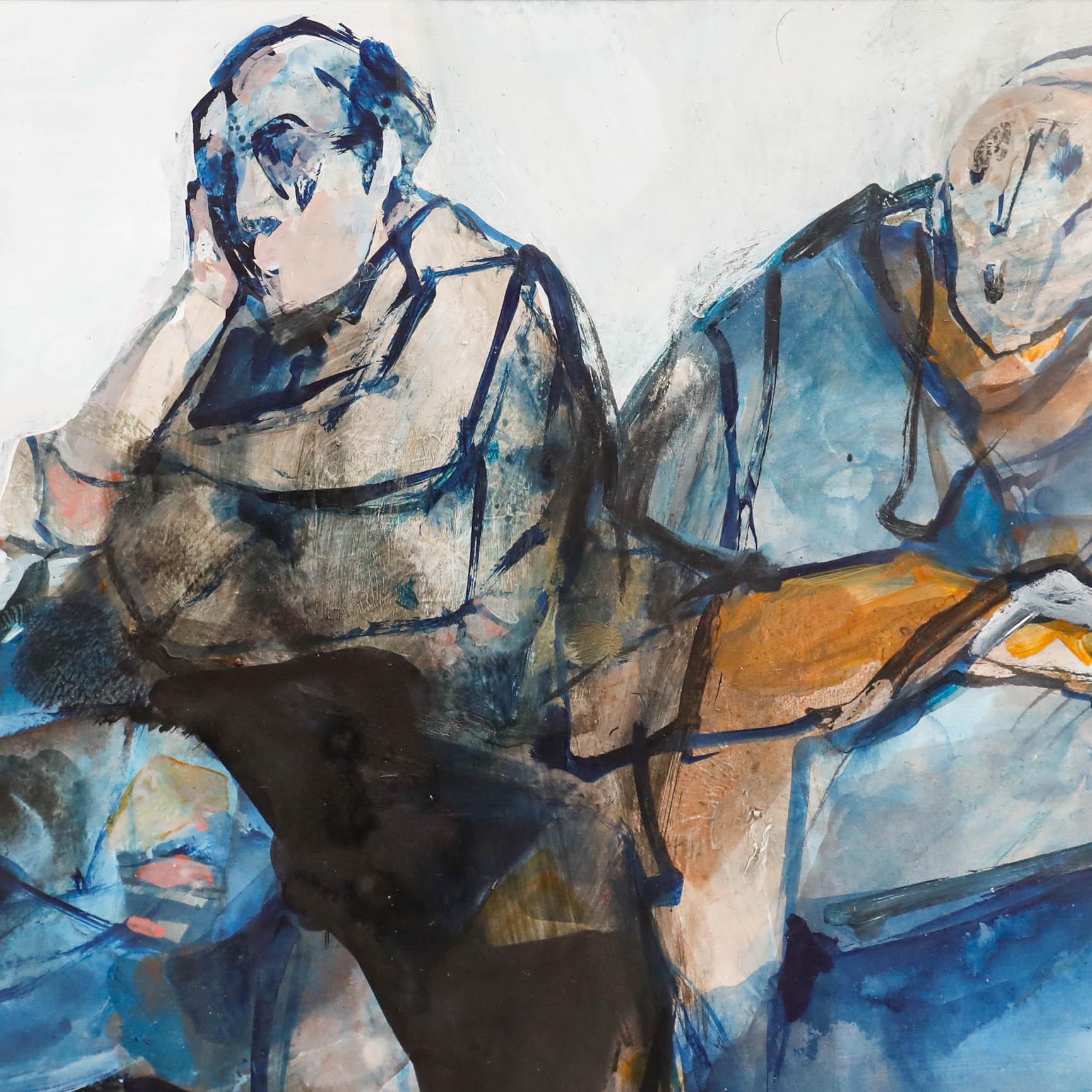 Ruth Schloss (1922-2013) - Contemporary Mixed Media, Three Figures For Sale 3