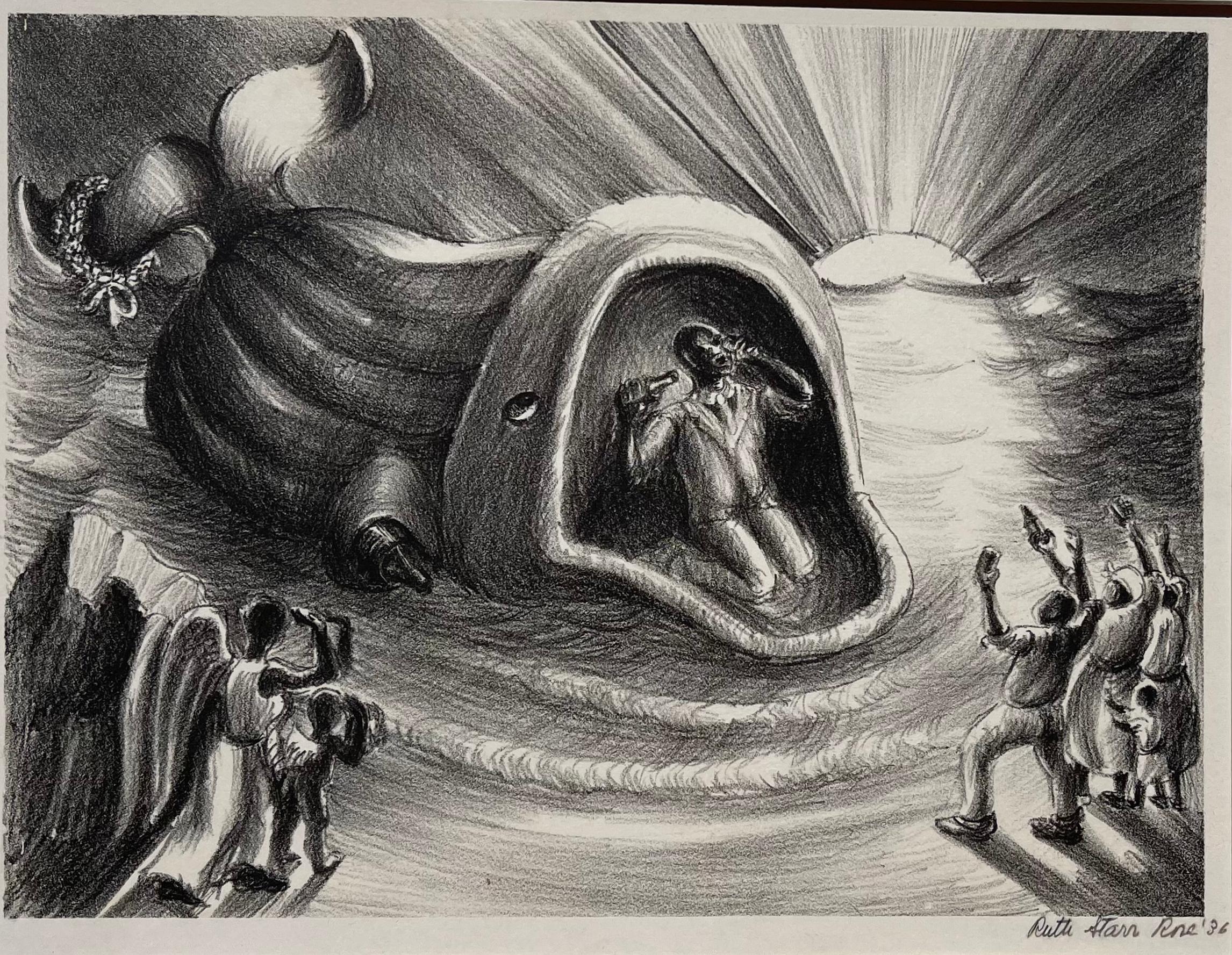 Ruth Starr Rose Figurative Print - JONAH AND THE WHALE