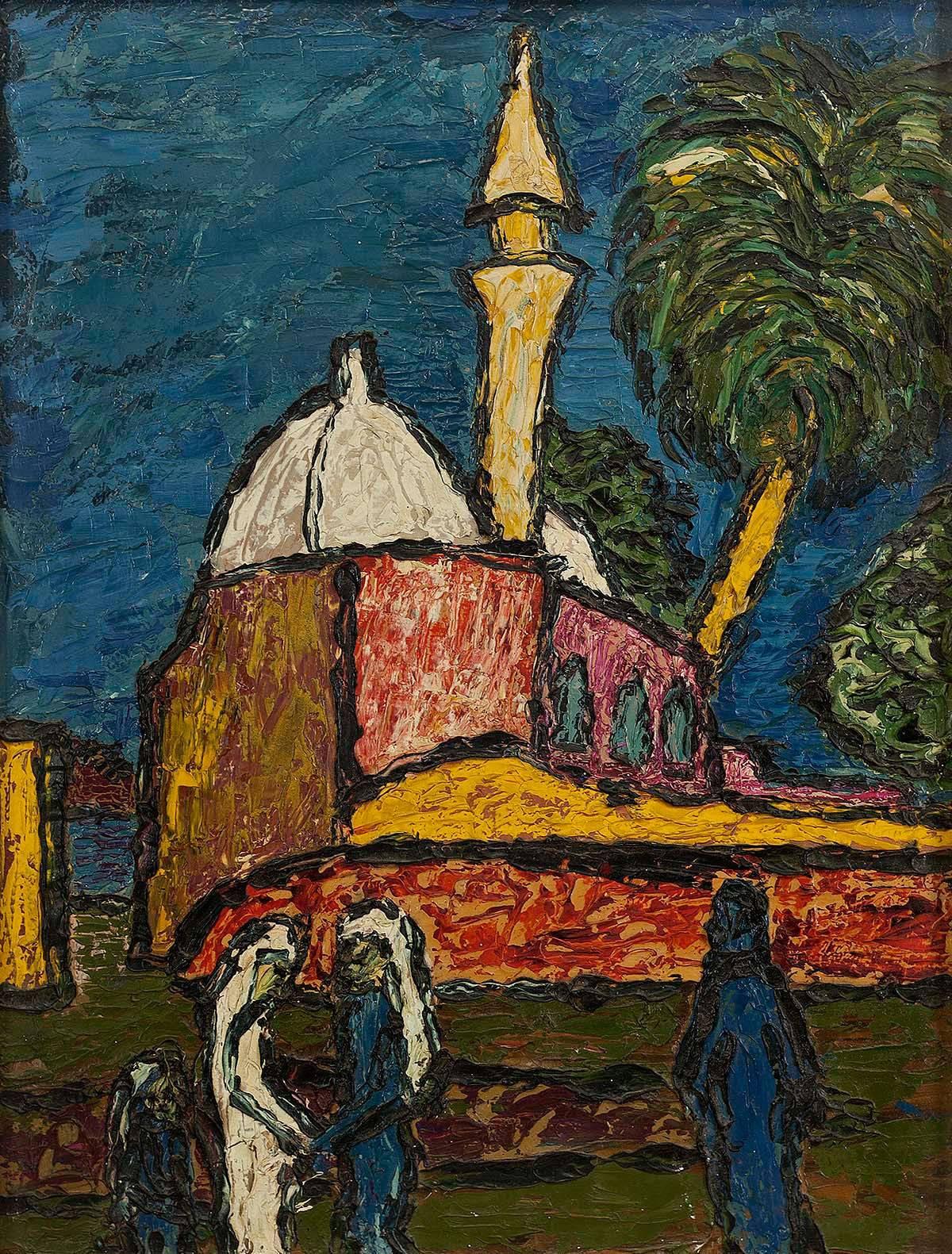 Akko - Israel, raro dipinto ad impasto del primo modernismo - Painting di Ruth Thomas