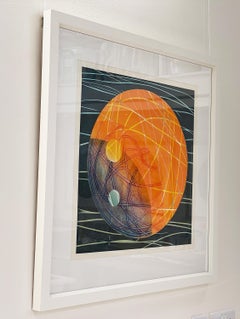 Transición - impresión abstracta contemporánea en colagrafía en relieve coloreada a mano