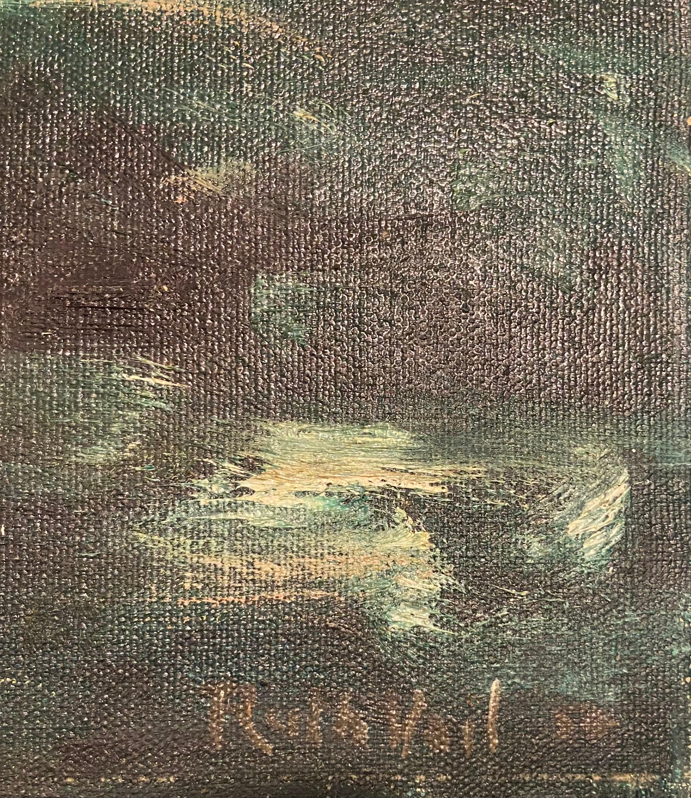 Mid-Century Modern Mid Century Seascape Oil Painting on Canvas by Listed Artist Ruth Vail