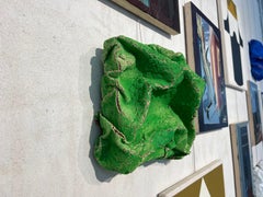 Foldes verdi e arancioni, texture corallo, tela rugosa in cotone organico