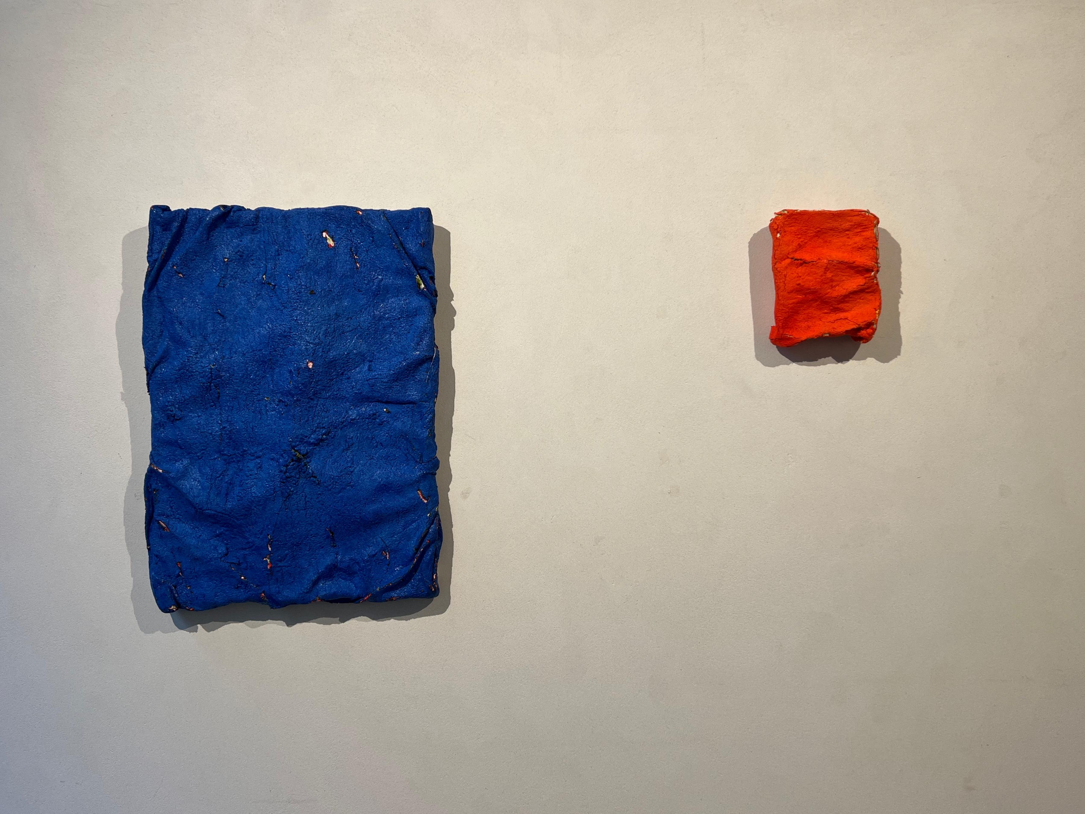 Quadro gonfiabile su tela, cotone e legno, texture delle onde e colore blu mare in vendita 6