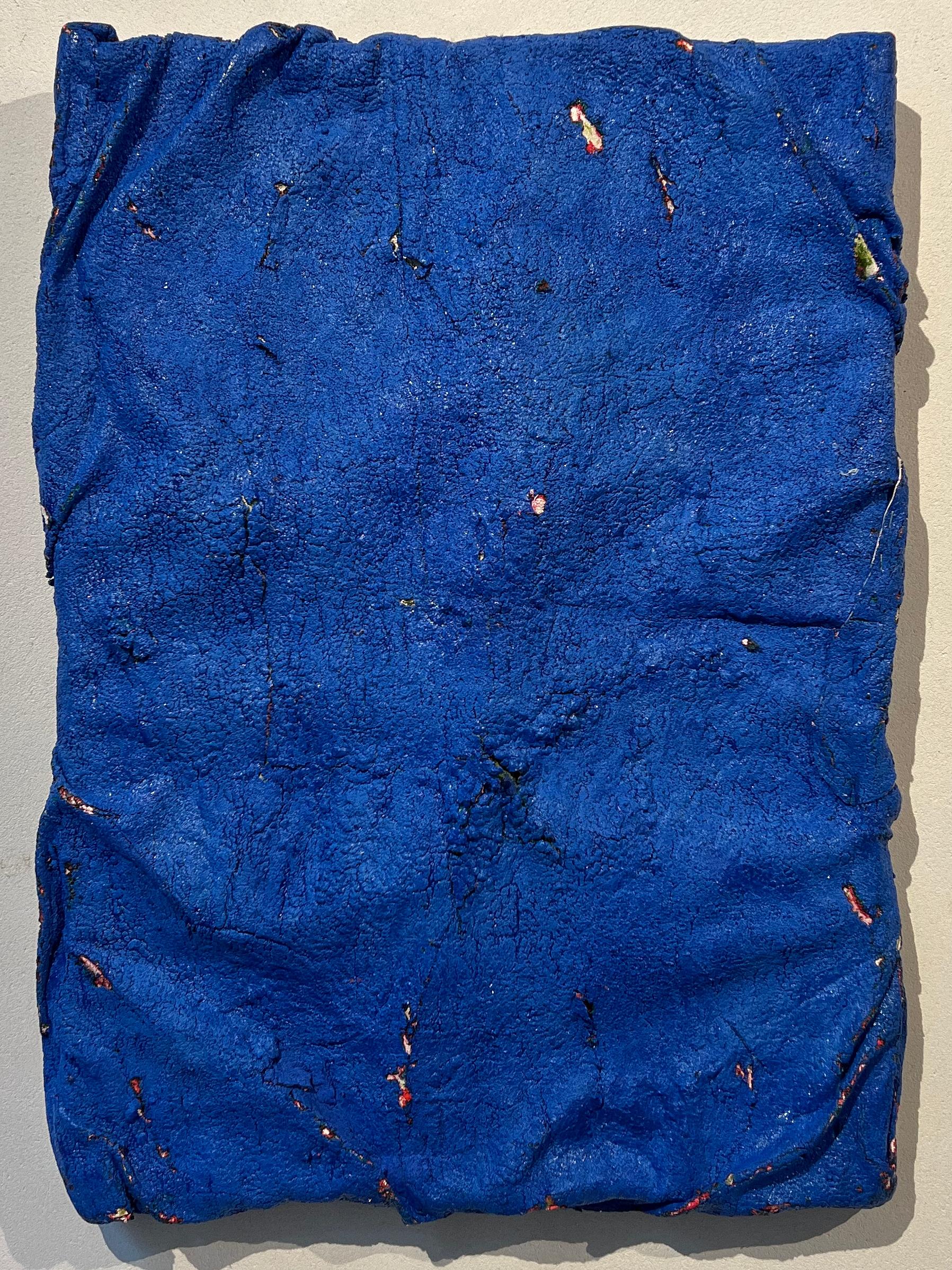 Quadro gonfiabile su tela, cotone e legno, texture delle onde e colore blu mare