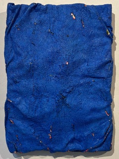 Quadro gonfiabile su tela, cotone e legno, texture delle onde e colore blu mare