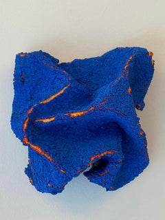 Pittura lavica, espressionista, blu giallo e rosso, parco giochi tridimensionale