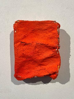 Pittura di oggetti, pittura gonfiabile su tela, colore rosso con sfumature, texture