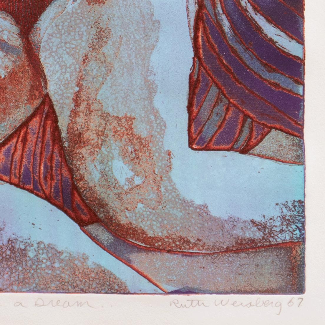 'Reclining Nude', Perugia, USC, Norton Simon, AIC, LACMA, Whitney, Smithsonian - Post-Impressionist Print by Ruth Weisberg
