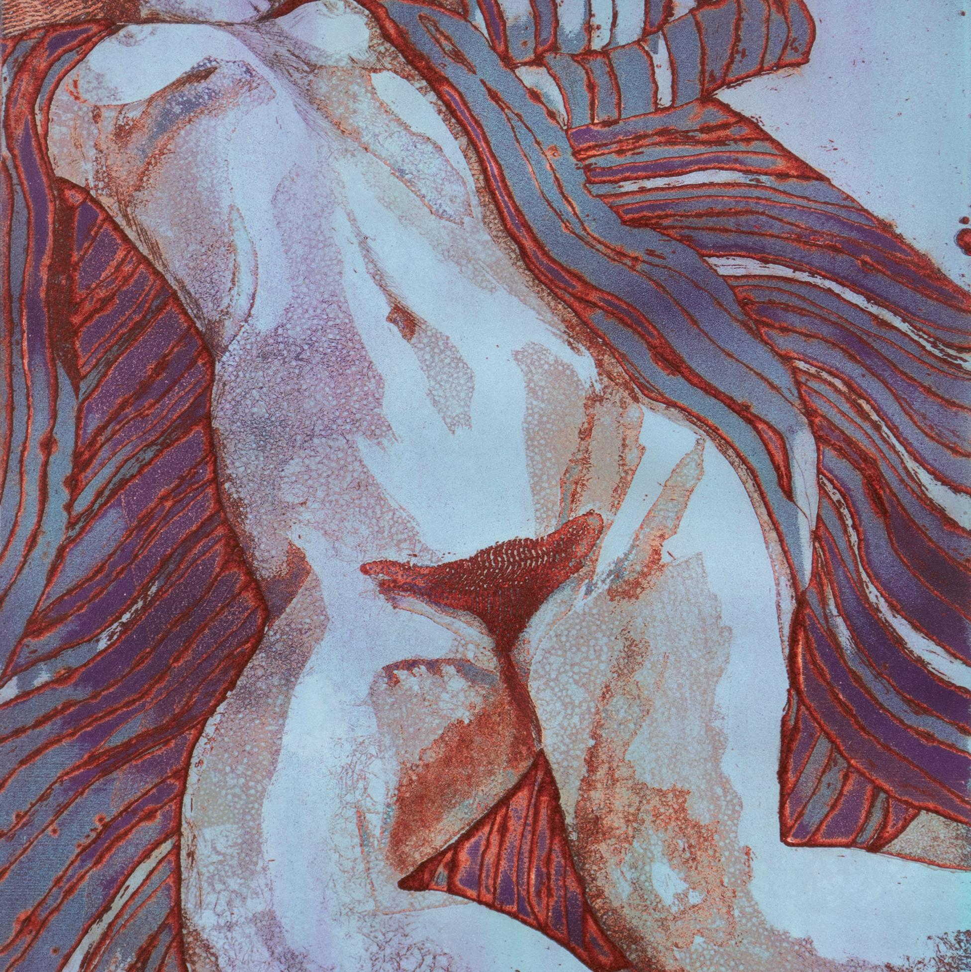 'Reclining Nude', Perugia, USC, Norton Simon, AIC, LACMA, Whitney, Smithsonian - Gray Figurative Print by Ruth Weisberg