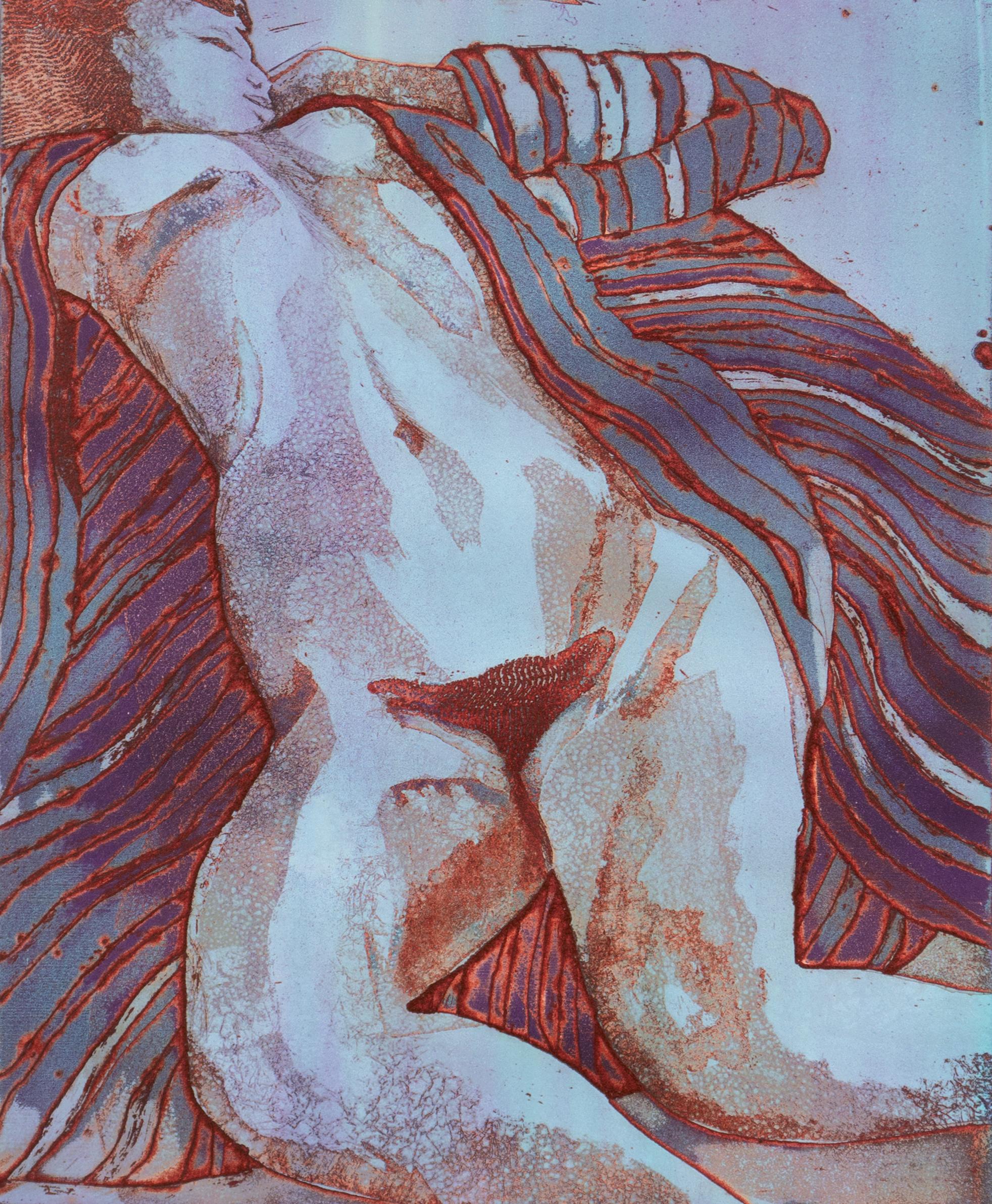 Ruth Weisberg Figurative Print – „Reclining Nude“, Perugia, USC, Norton Simon, AIC, LACMA, Whitney, Smithsonian