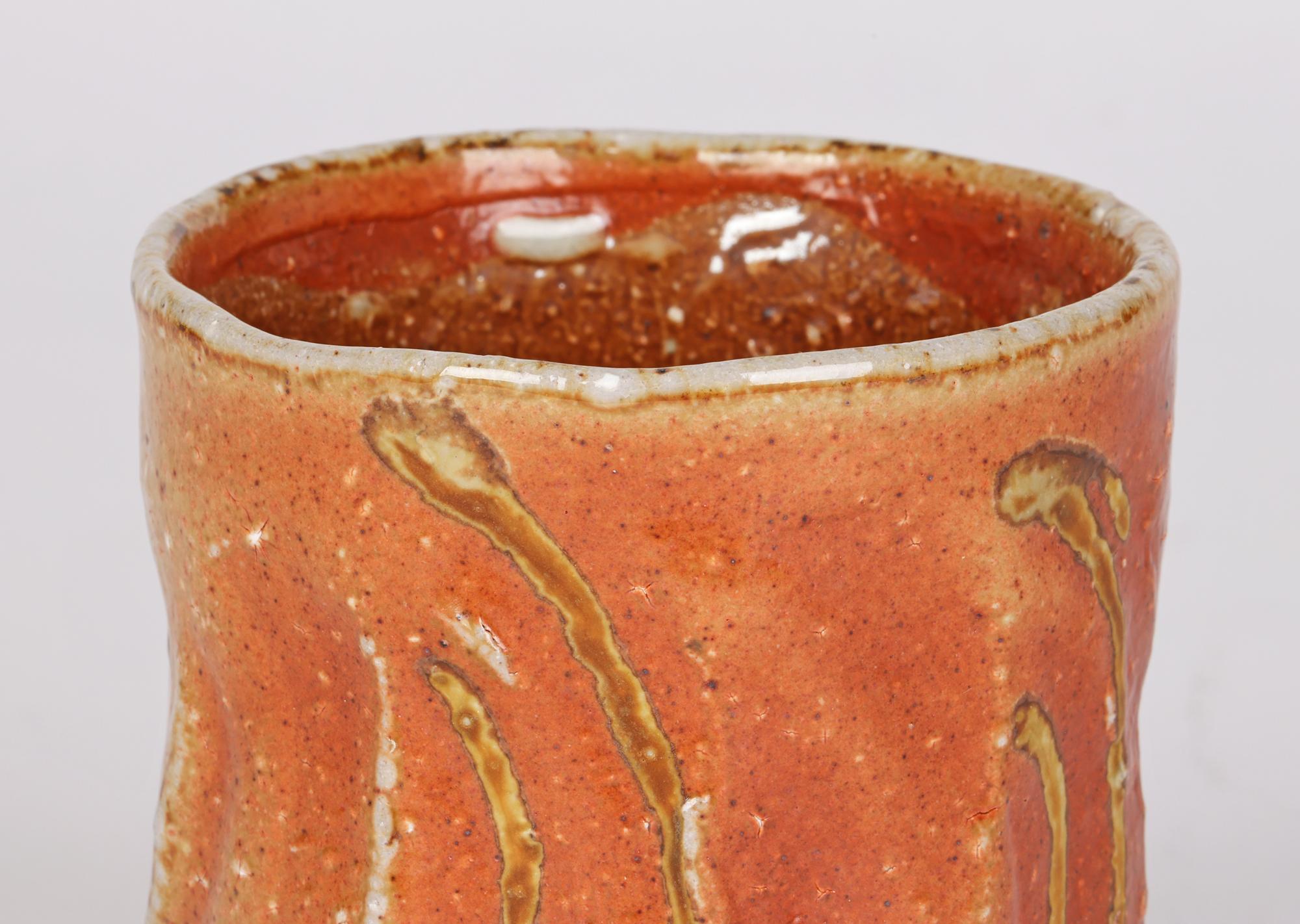 Mid-Century Modern Ruthanne Tudball Soda Glazed Studio Pottery Yunomi Drinking Vessel For Sale