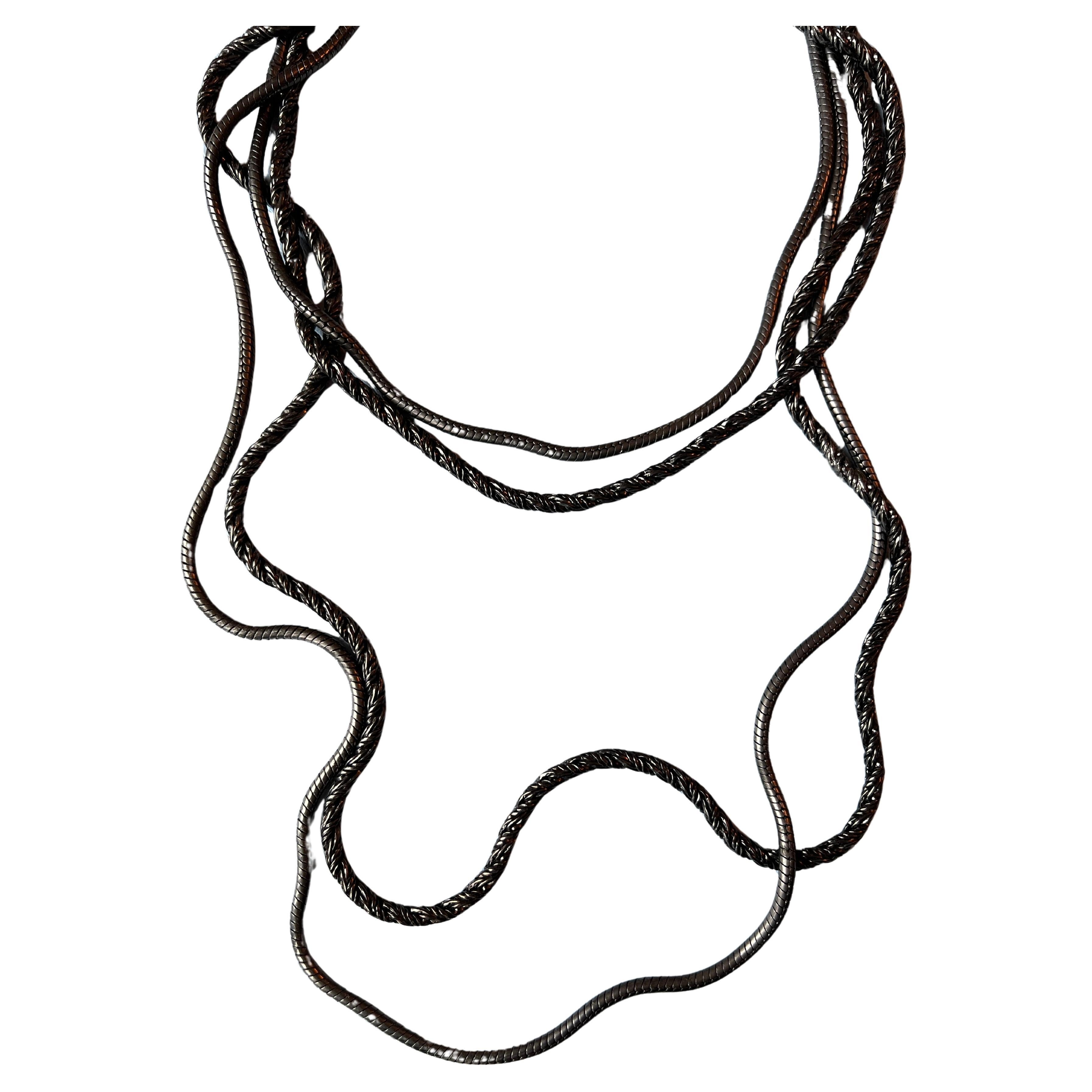 J Dauphin Ruthenium Plated Multi Chunky Chain Necklace — Vintage 2008, Paris-Plated
One-of-a-Kind Vintage Necklace — Never Worn. Expertly Plated in Paris.

This Ruthenium Plated Multi Chunky Chain Necklace is a rare vintage piece from 2008, crafted