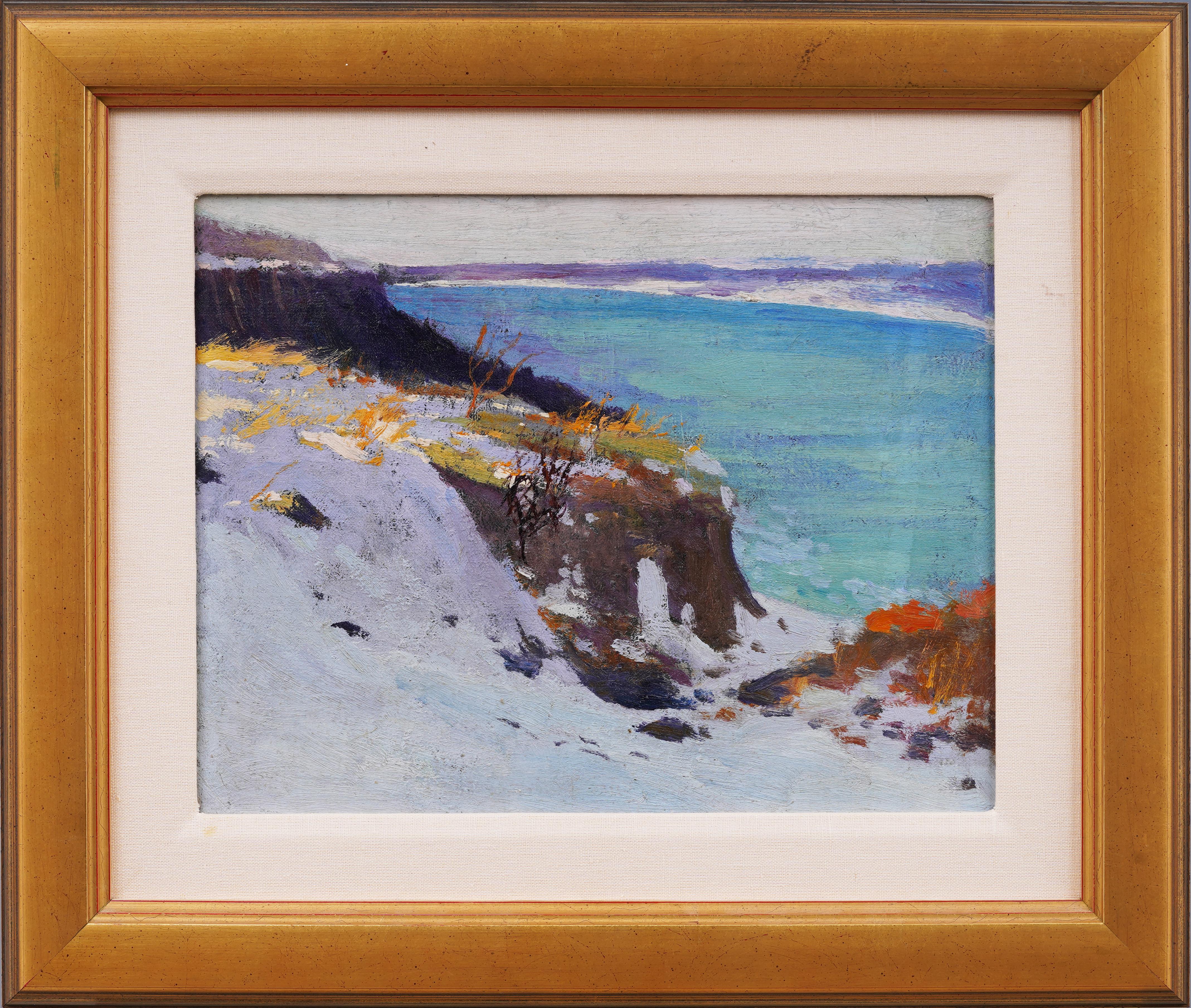 Ancienne peinture d'origine rare d'un paysage d'hiver encadré impressionniste américain - Painting de Rutherford (John Rutherford) Boyd (1884 - 1951)