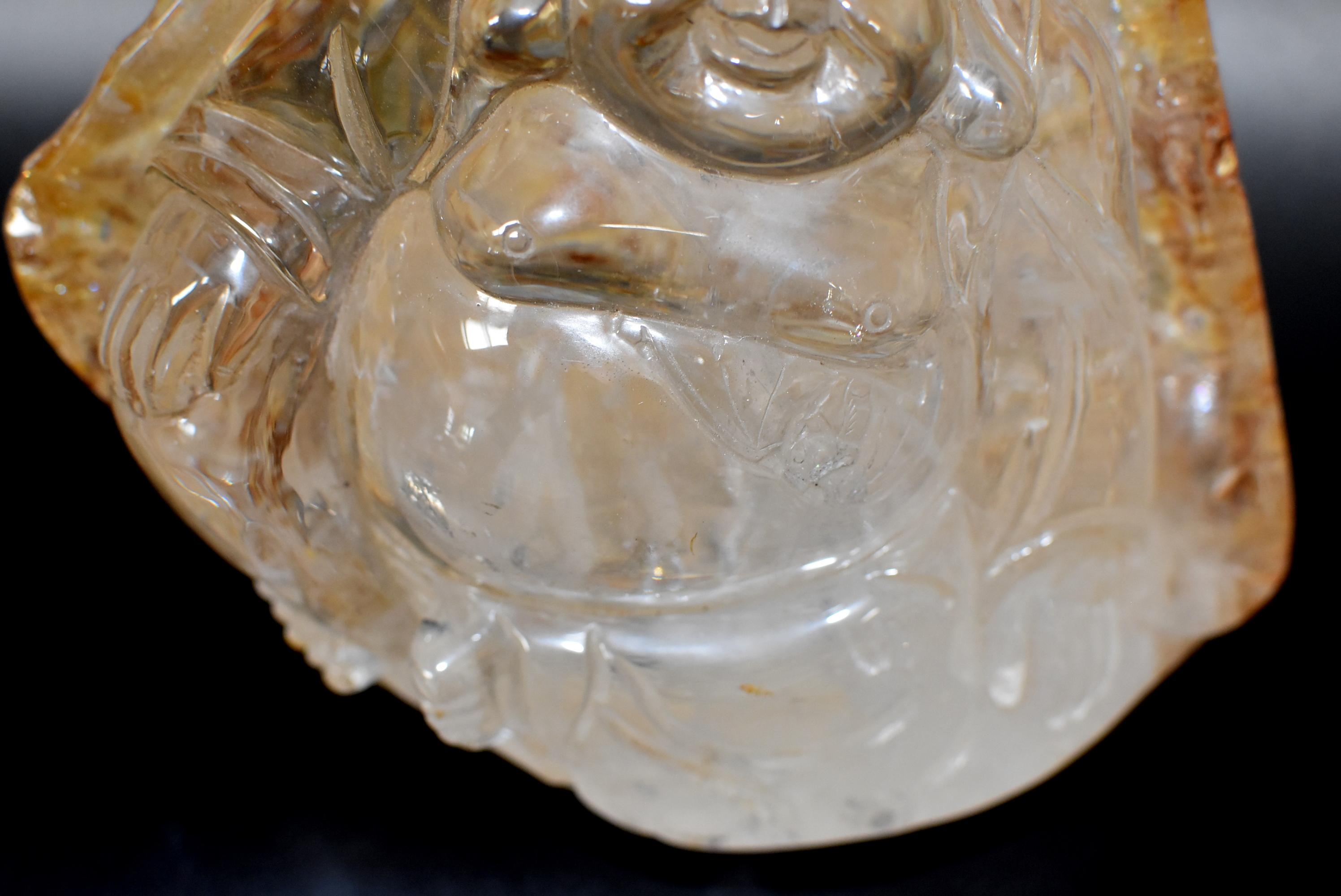 Crystal Happy Buddha Statue, 7 lb For Sale 12
