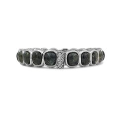 Rutilated Quartz And Hematite Bangle in Sterling Silver