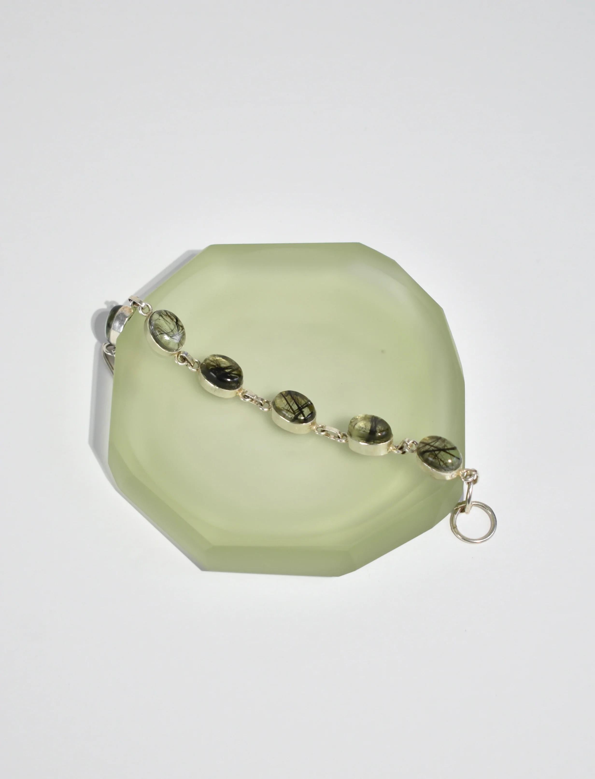 18k yellow gold rutilated quartz bezel bracelet