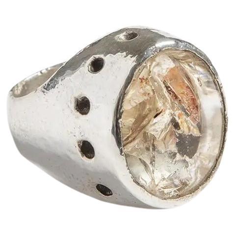 Bague cocktail en quartz rutile en vente