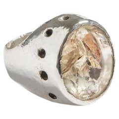 Bague cocktail en quartz rutile