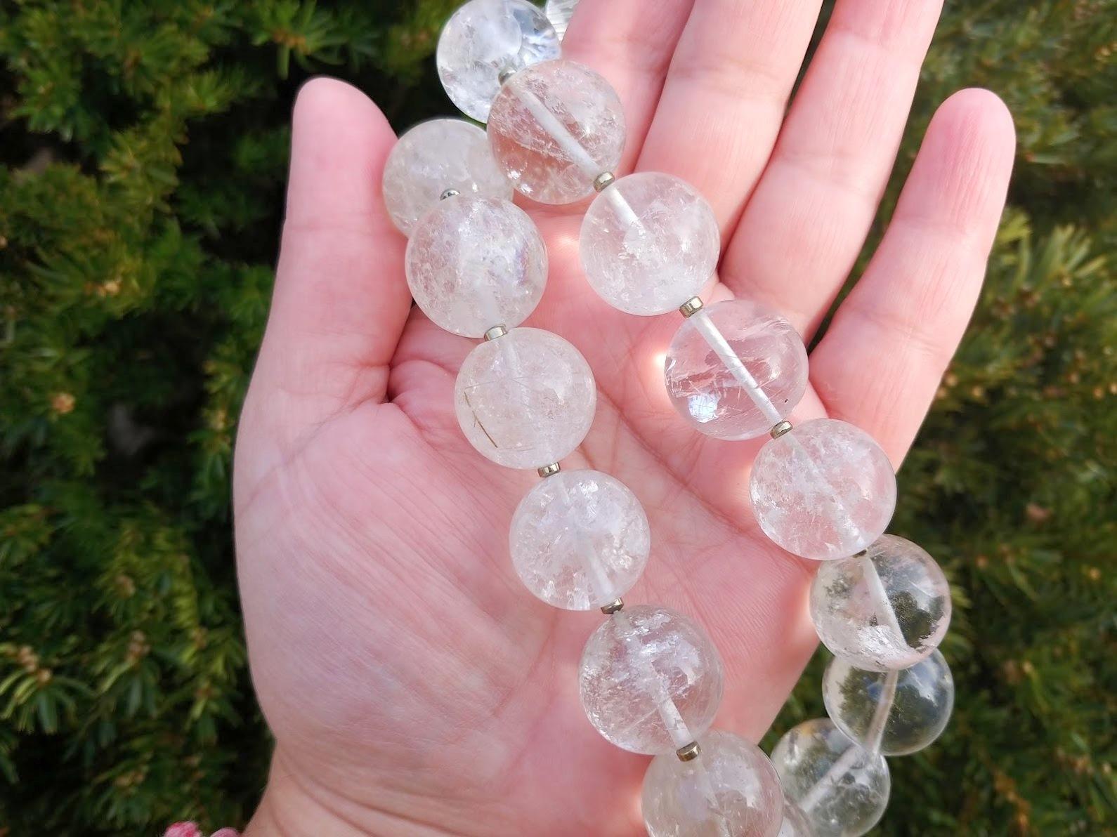 Rutilated Quartz Crystal Necklace For Sale 3