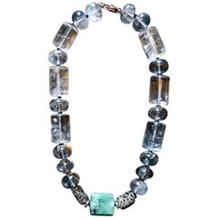 Rutilated Quartz Crystal with Emerald