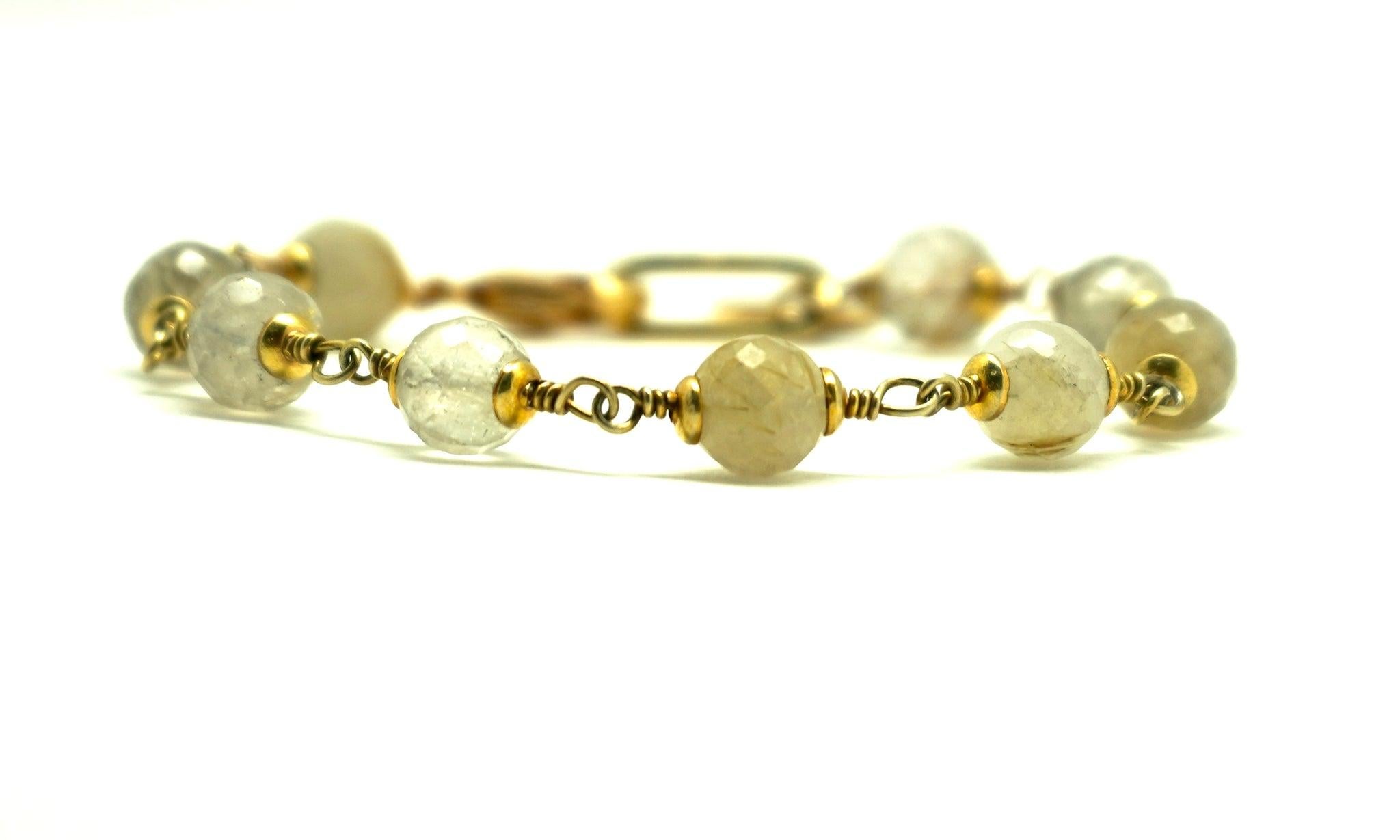 Story Behind The Jewelry
Golden Rutilated Quartz is a fan favorite with this being unique on 14K gold wire wrap. The bracelet symbolize the mining we do to discover ourselves and tapping in to our authenticity is like striking gold. Such findings