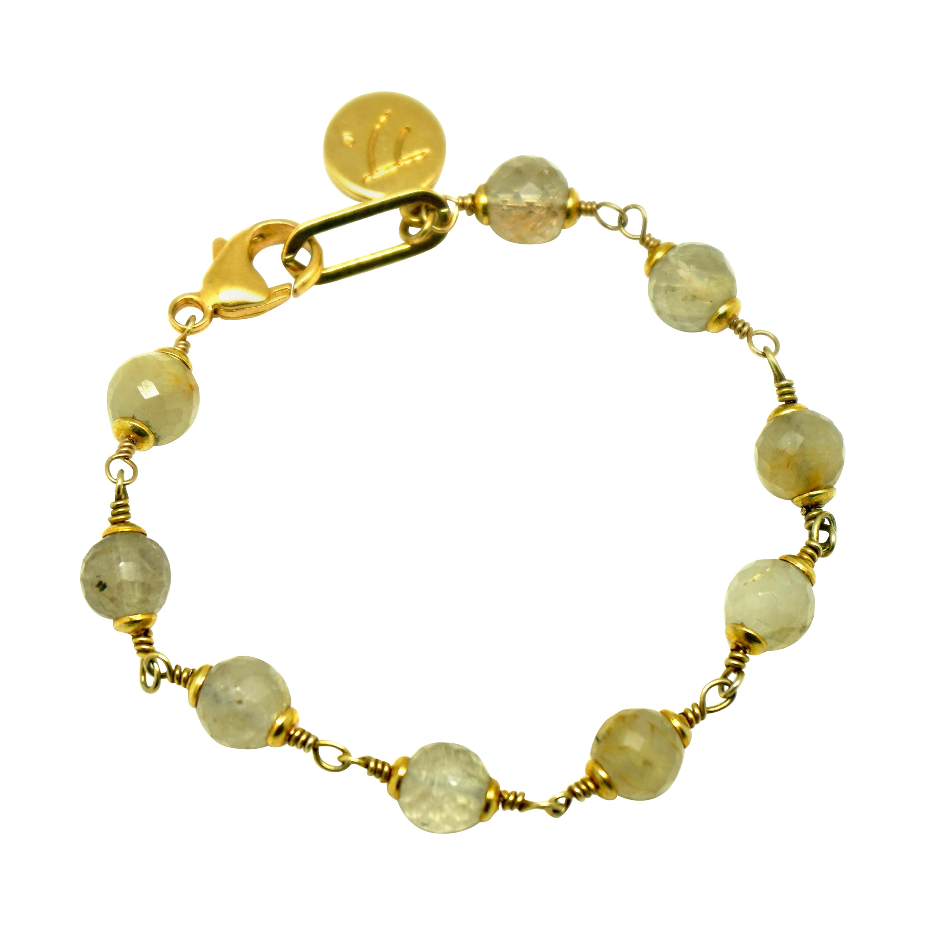 Rutilated Quartz Gold Mine Bracelet For Sale
