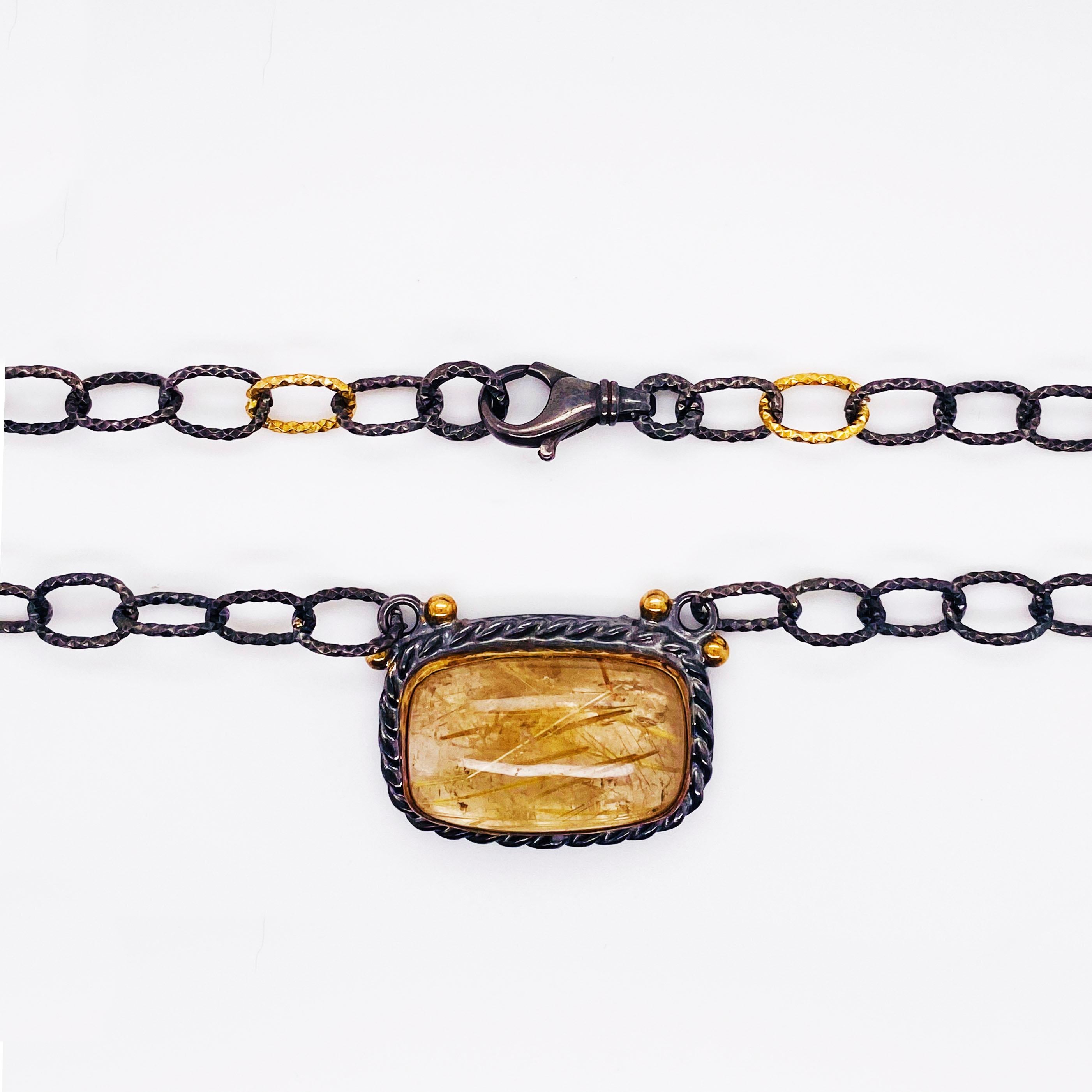 The rutilated quartz is the most amazing piece with gold rutile needles throughout!  No two rutilated quartz are the same and this one definitely stands out among the rest.  The gemstone was handpicked amongst 100's of other rutilated quartz and