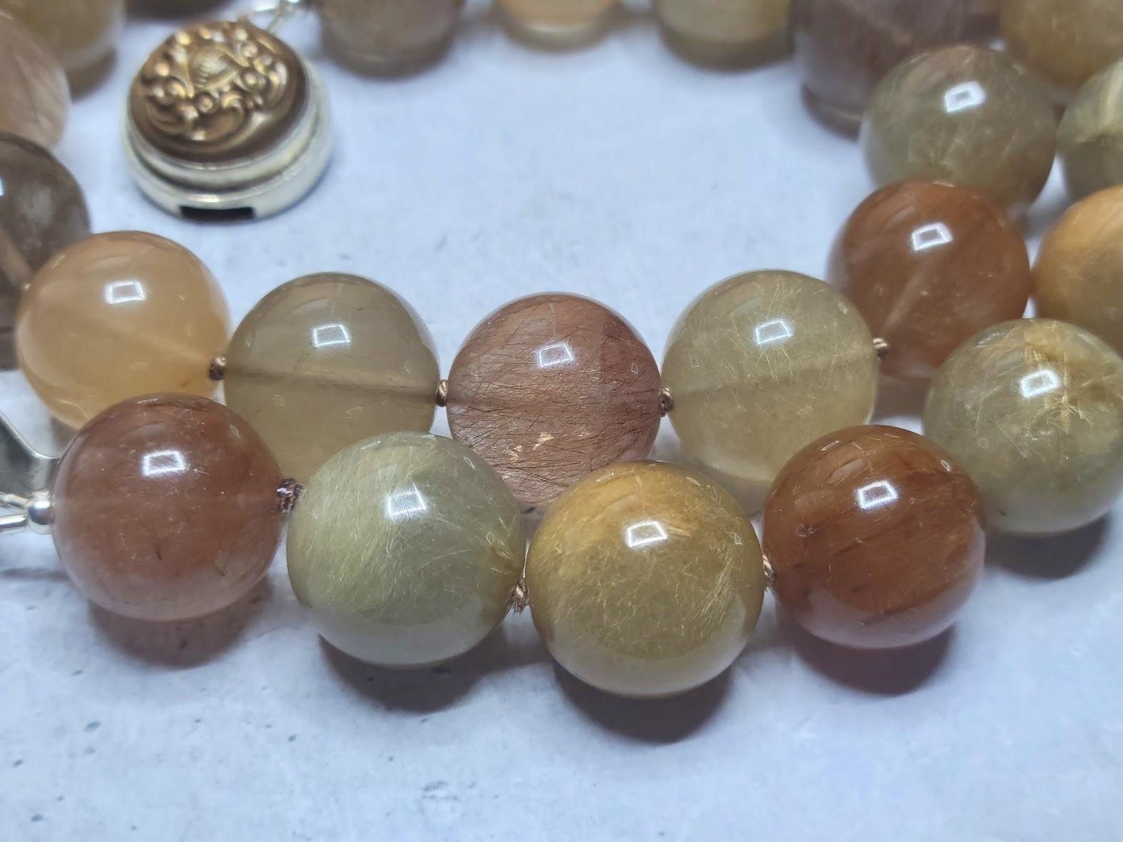 Rutilated Quartz Necklace In New Condition For Sale In Chesterland, OH