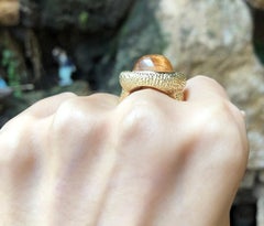 Rutilated Quartz Ring Set in 18 Karat Gold Settings