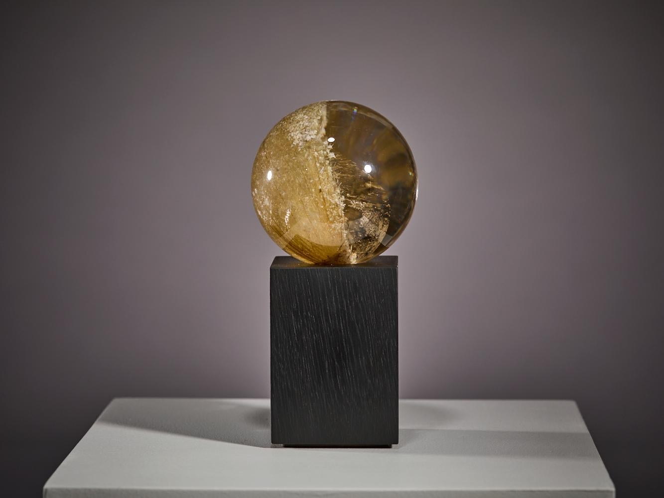 Rutilated quartz sphere For Sale 9