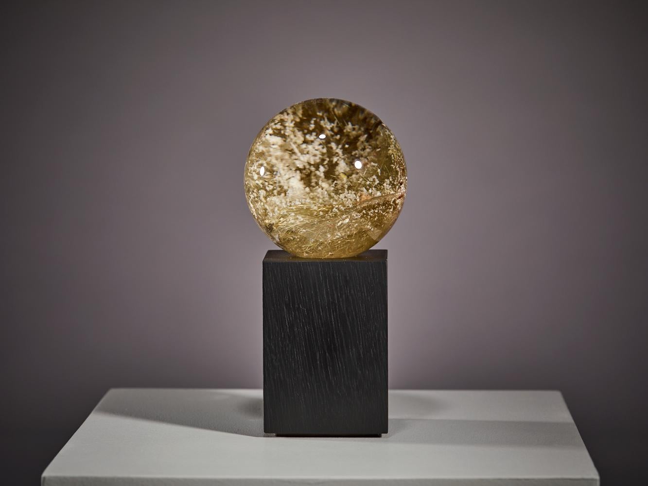 Rutilated quartz sphere For Sale 10