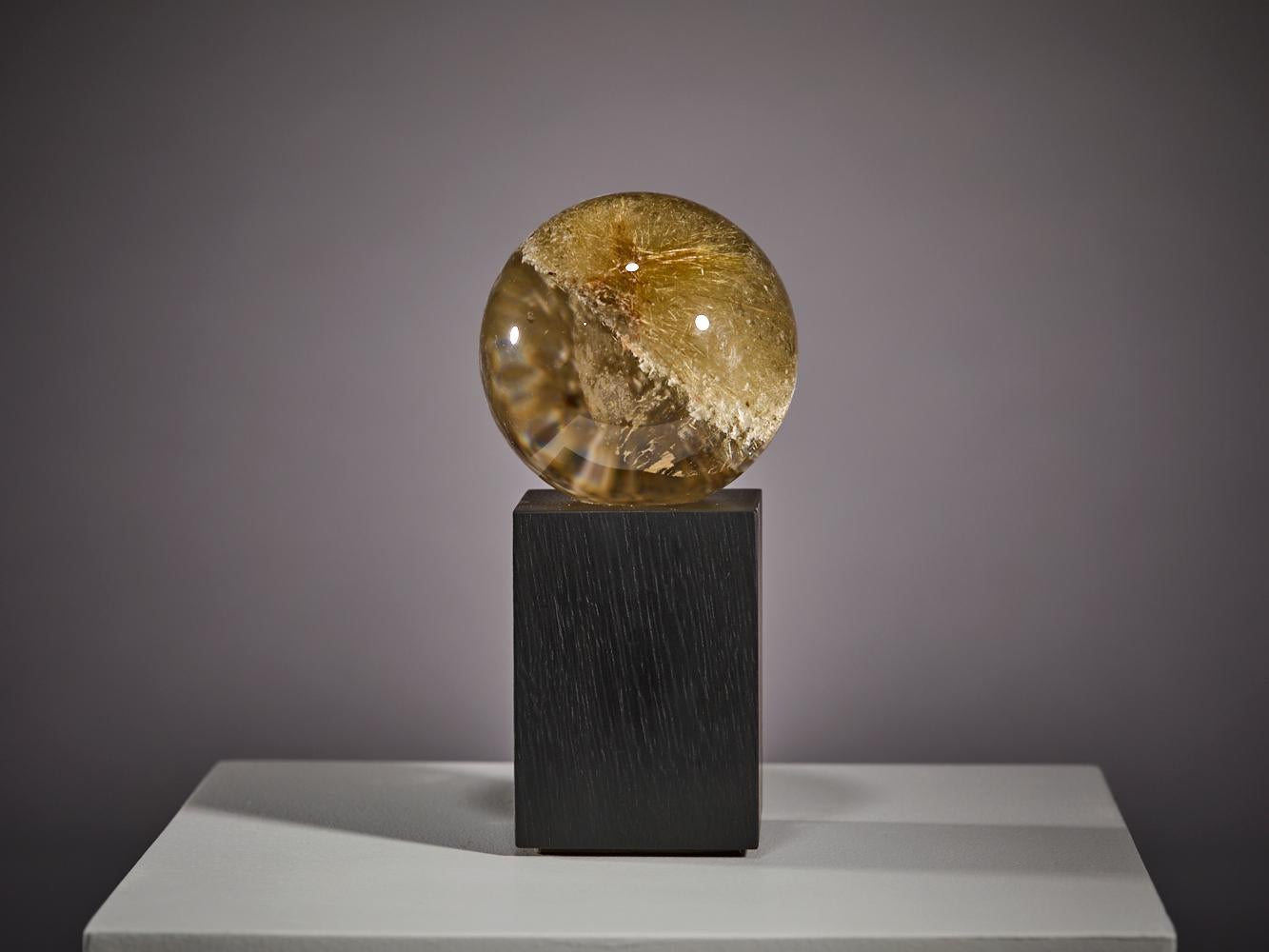 Rutilated quartz sphere For Sale 13