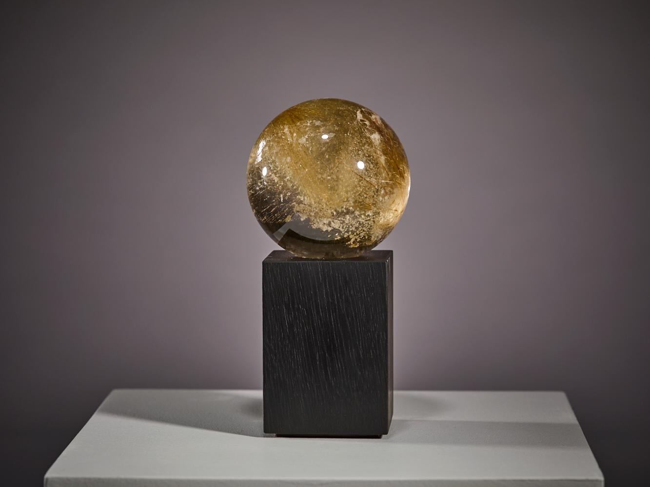 Rutilated quartz sphere For Sale 14