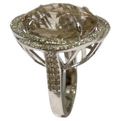Rutilated Quartz with Diamonds Ring