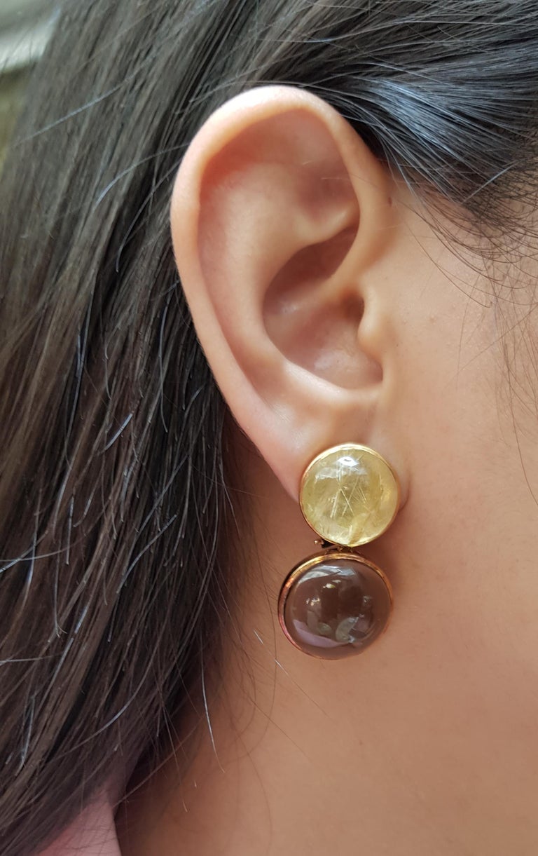 •SIGNS• rutilated quartz + gold earrings