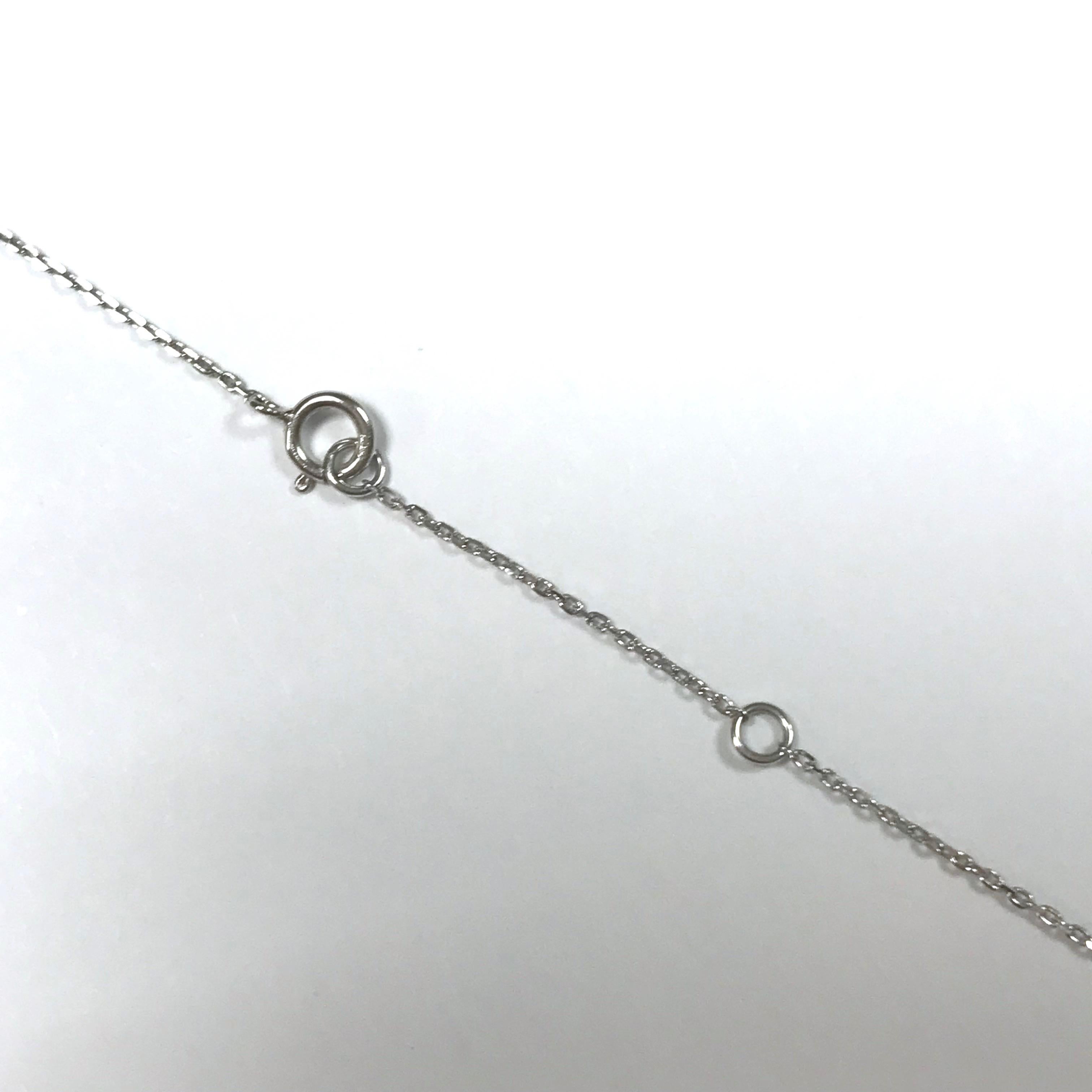 Rutile Quartz and White Diamonds on White Gold 18 Karat Pendant Necklace 1