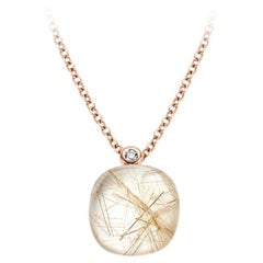 Rutile Quartz Pendant in 18kt Rose Gold