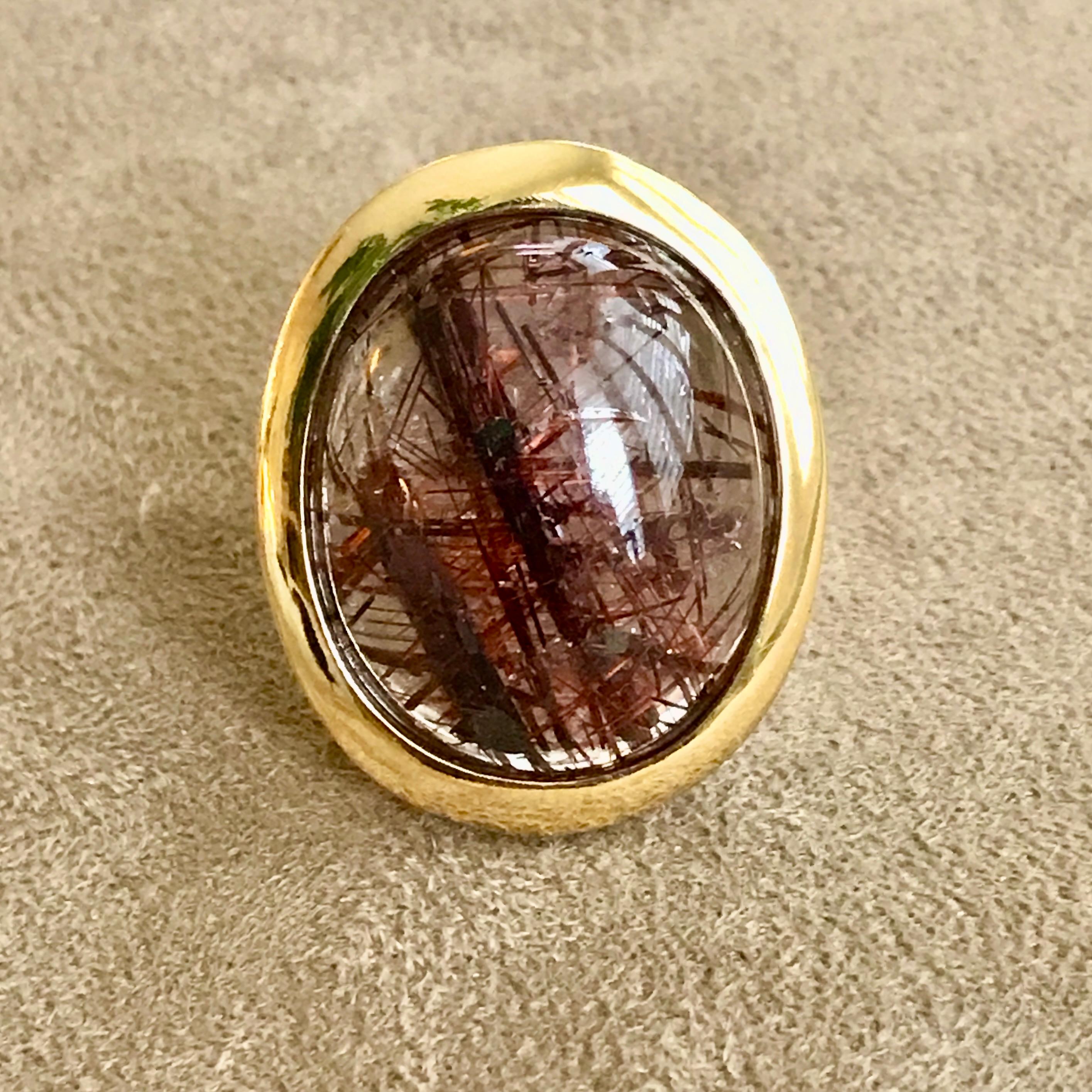 Rutile Quartz set 'Debs' ring In New Condition For Sale In London, GB