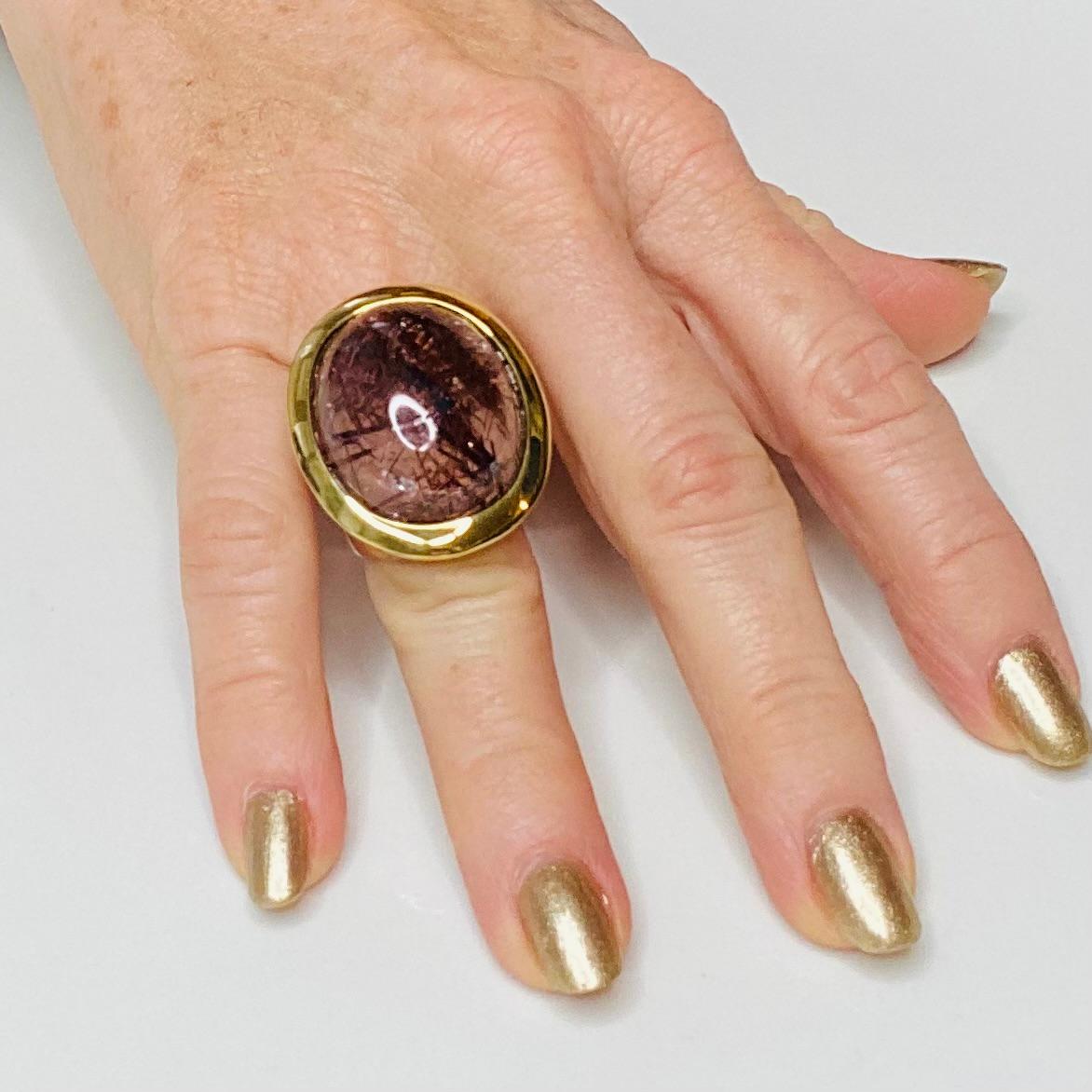 Rutile 'Debs' Ring mit Quarzbesatz im Angebot 2