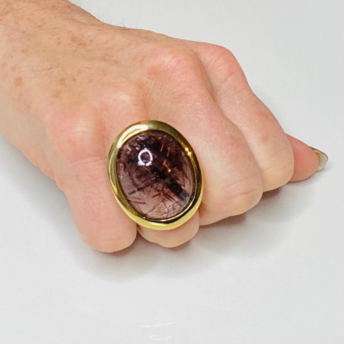 Rutile Quartz set 'Debs' ring For Sale 3