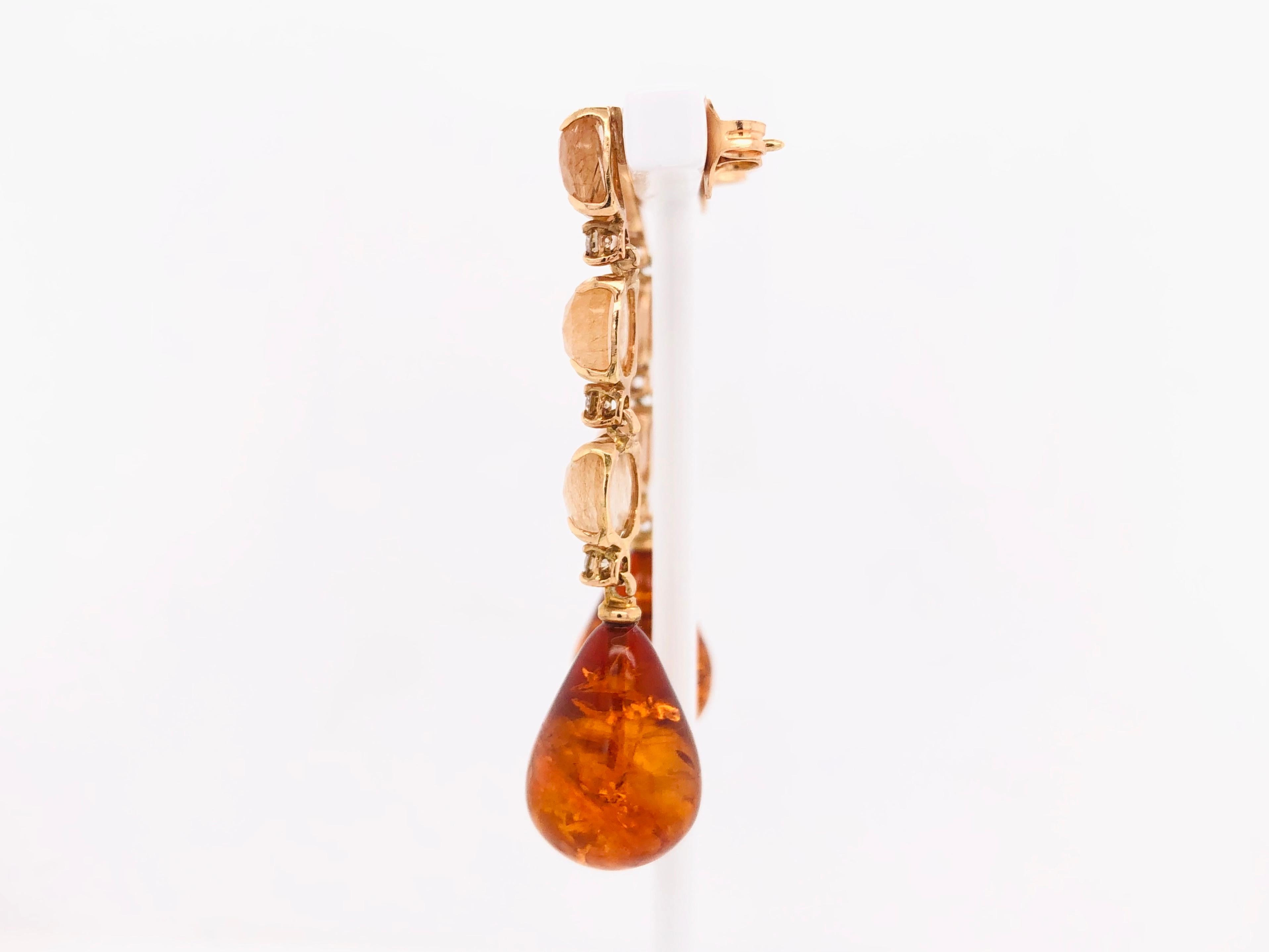 amber chandelier earrings