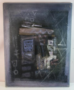 Italian Futuristic Abstract Expressionist Grey Tones Oversized Oil Painting