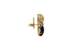 Ohrringe aus 18 Karat Gold mit Rutilquarz, Onyx, braunem Diamant und Diamant