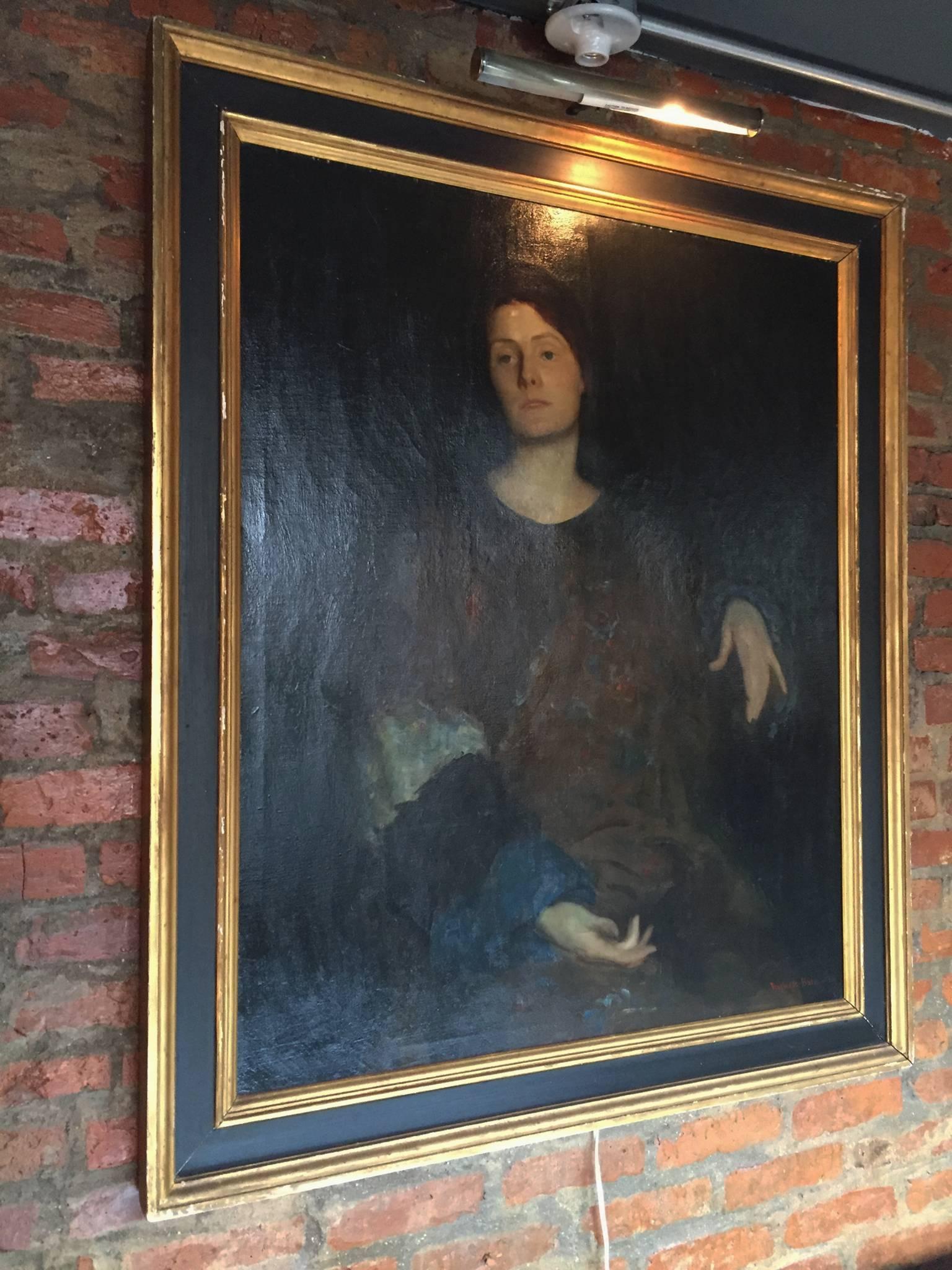 This oil painting on canvas was by the American painter Rutledge Bate (1891-1964), who studied at the Museum School of Fine Arts in Boston and at the Art Students League in New York City. Bate was also known for his teaching at Pratt Institute and