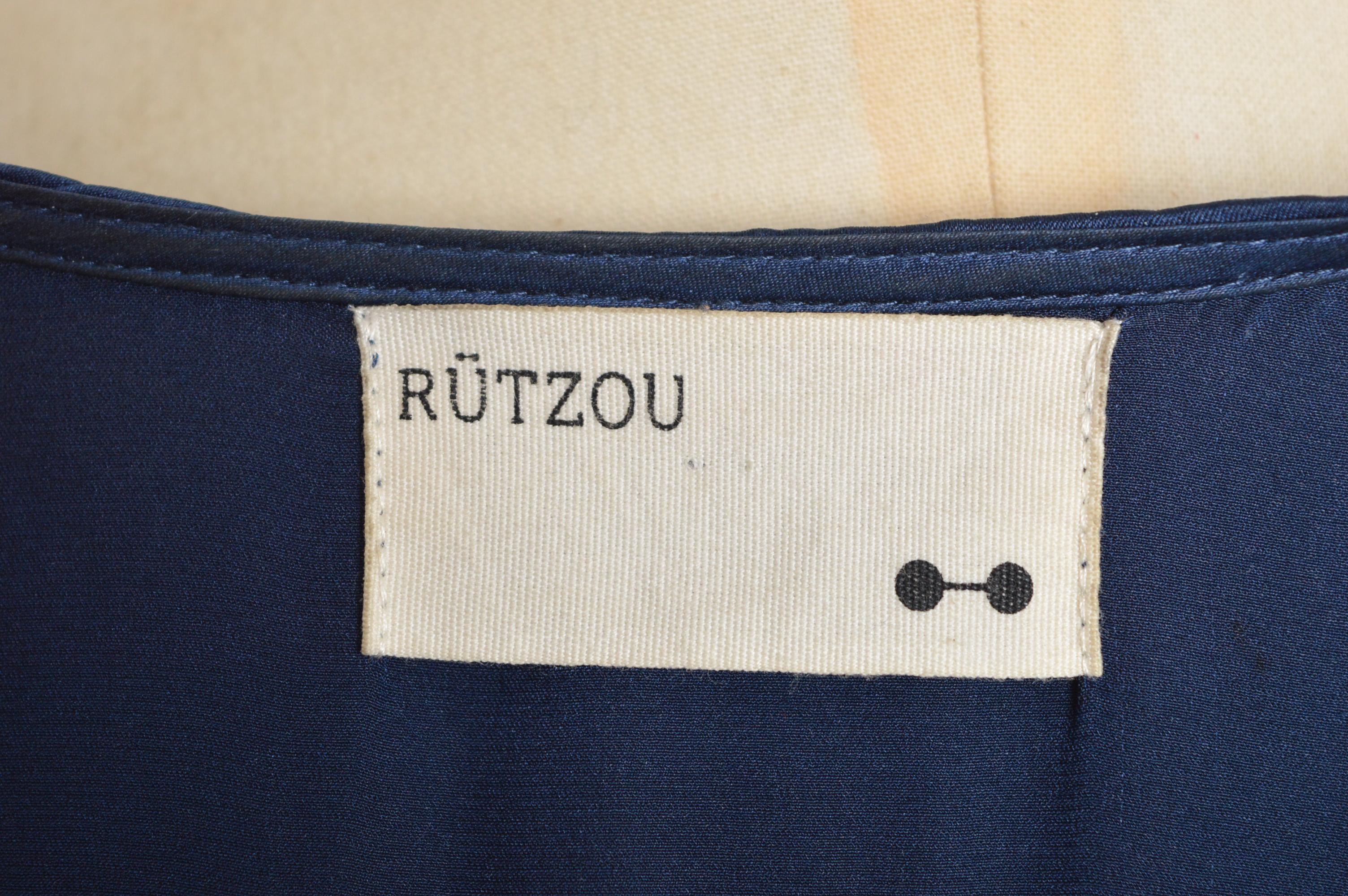 Tunica con drappeggio Union Jack England Flag di Rützou 2000 in pura seta - off shoulder in vendita 5