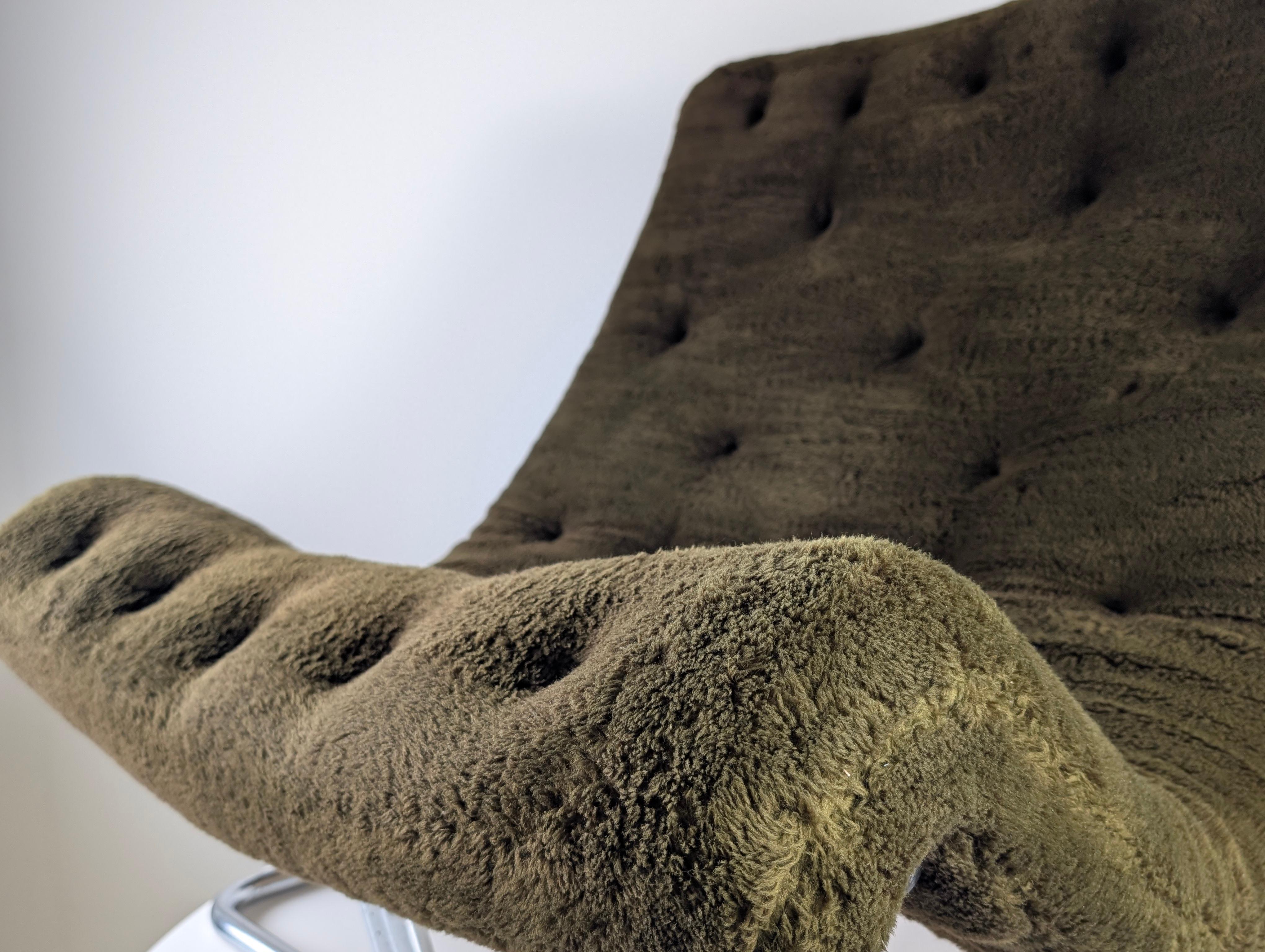 Mid-Century Modern RUUD EKSTRAND & CHRISTER NORMAN Green Lounge Chair, Sweden, 1970s en vente